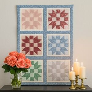 Handmade Quilted Wall Hanging Art Sister's Choice 1979   Signed‎ 21 x 32 in.